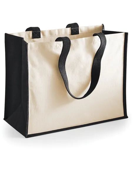 Srednja dvobarvna torba iz jute W422