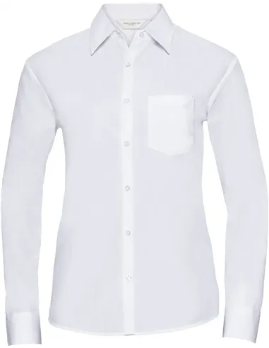 Ženska poplin srajca z dolgimi rokavi - 934F