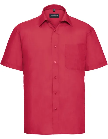 Moška poplin srajca z kratkimi rokavi - 935M