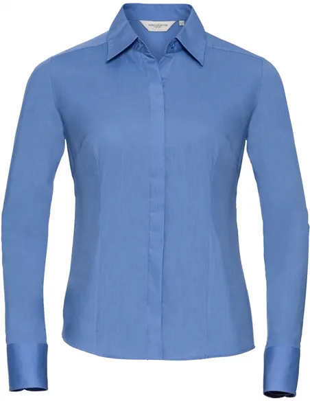 Ženska poplin srajca z dolgimi rokavi 924F