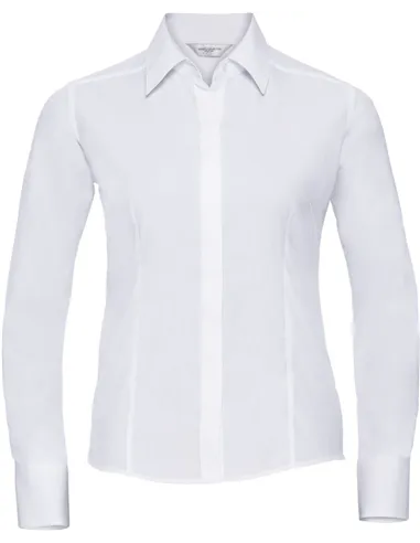 Ženska poplin srajca z dolgimi rokavi 924F