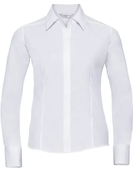 Ženska poplin srajca z dolgimi rokavi 924F