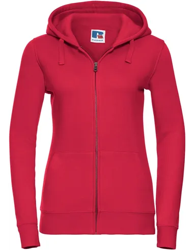 Ženski authentic pulover z kapuco in zadrgo