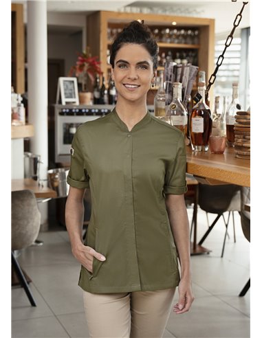 Ženska kuharska jakna kratek rokav Green-Generation